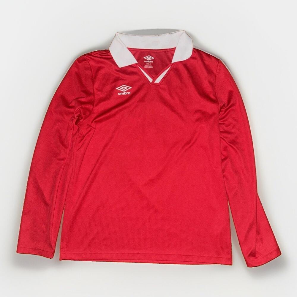 Umbro Long Sleeve Soccer Jersey Red Medium Segura #8 20x26